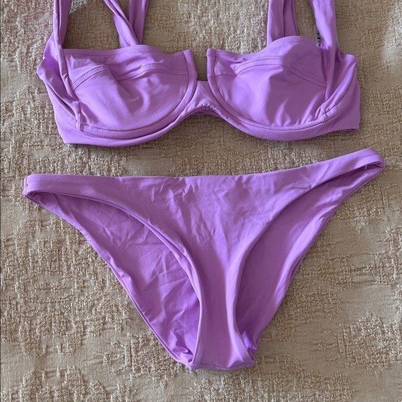 L* space Camellia Bikini Top and bottom set in lavender - Picture 4 of 15